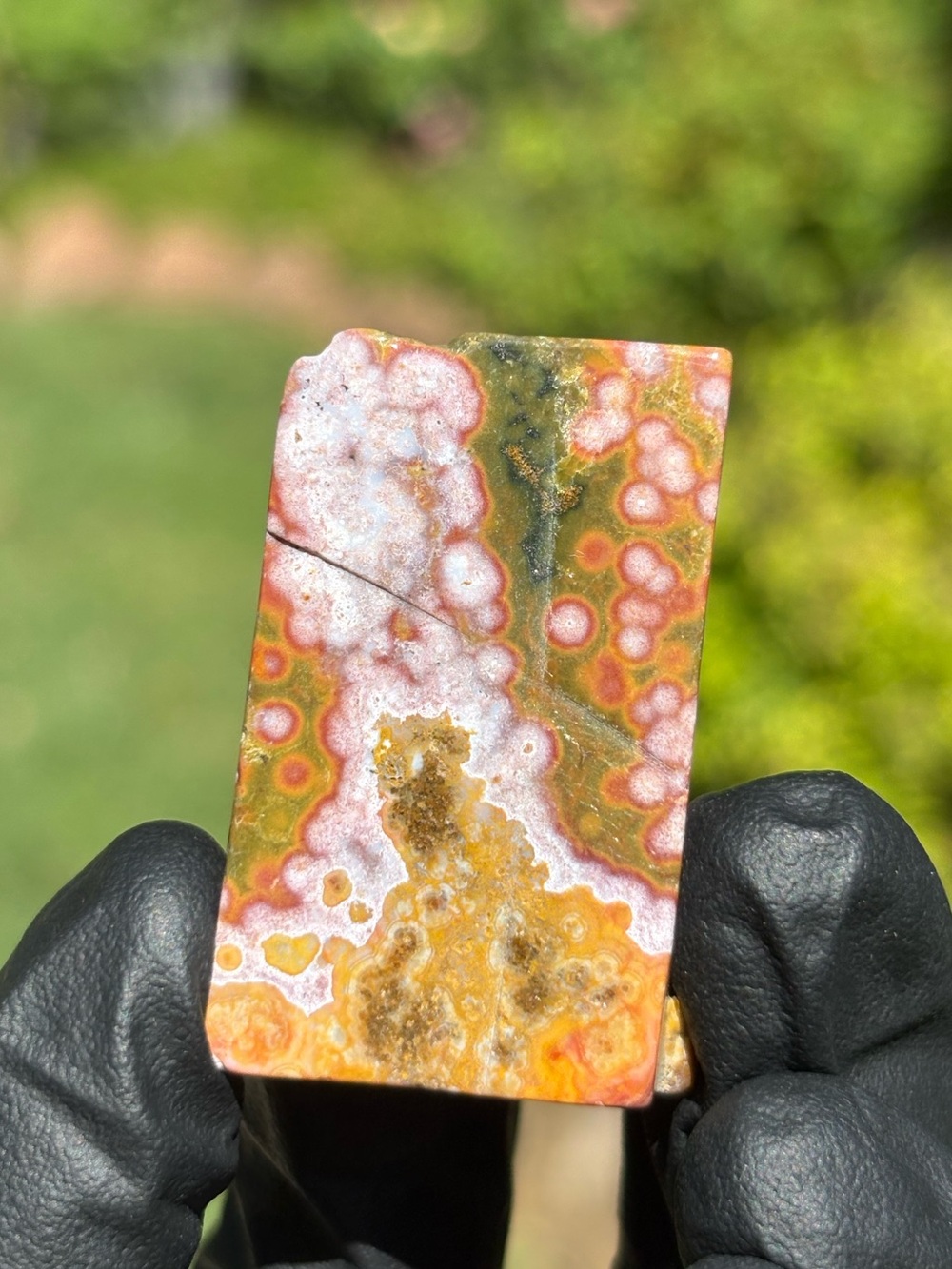 Small Ocean Jasper Crystal Freeform - Polished Sea Jasper - Orbicular Jasper
